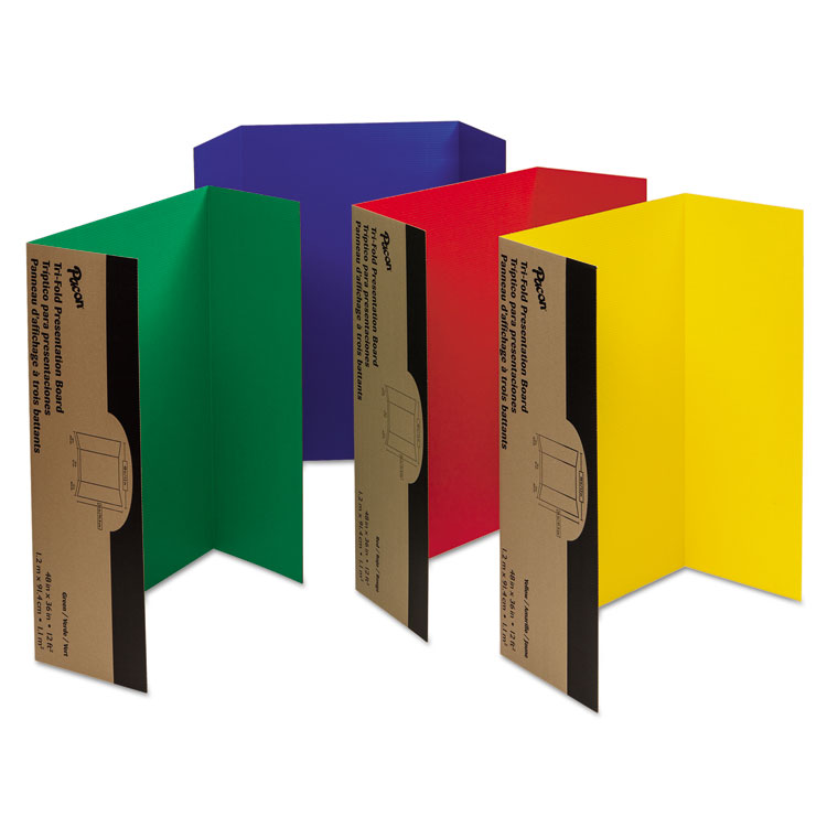 Pacon Spotlight Corrugated Presentation Display Boards, 48 x 36, Blue, Green, Red, Yellow, 4/Carton (PAC37654)