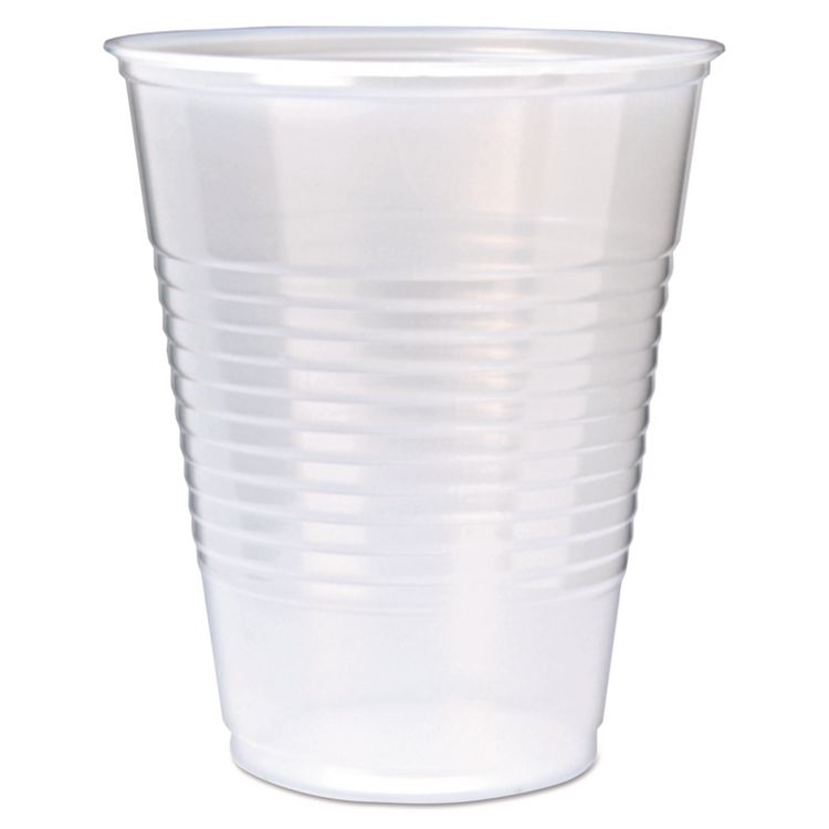 Fabri-Kal RK Ribbed Cold Drink Cups, 12 oz, Plastic, Translucent, 50/Sleeve, 20 Sleeves/Carton (FABRK12)