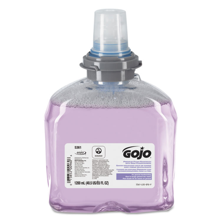 GOJO TFX Luxury Foam Hand Wash Refill, Cranberry Scent, 1,200 mL, 2/Carton (GOJ536102)