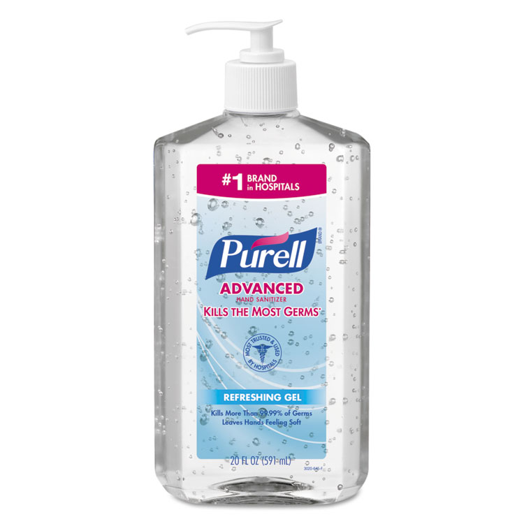 PURELL Advanced Hand Sanitizer Refreshing Gel, 20 oz Pump Bottle, Clean Scent, 12/Carton (GOJ302312)