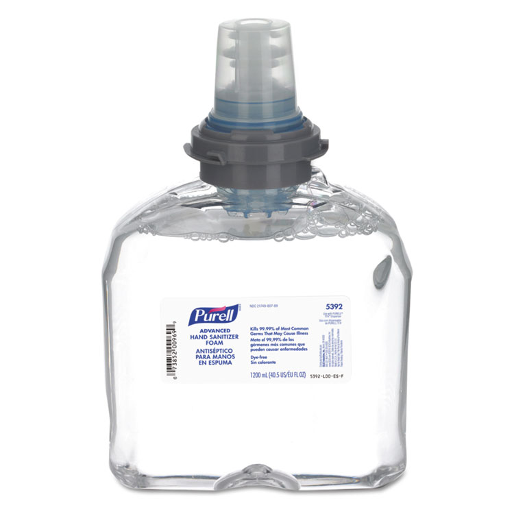 PURELL Advanced Hand Sanitizer TFX Refill, Foam 1,200 mL, Unscented (GOJ539202EA)