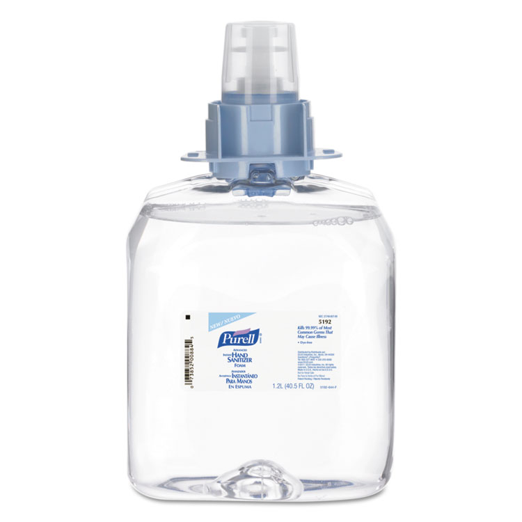 PURELL Advanced Hand Sanitizer Foam, For CS4 and FMX-12 Dispensers, 1,200 mL Refill, Unscented (GOJ519204EA)