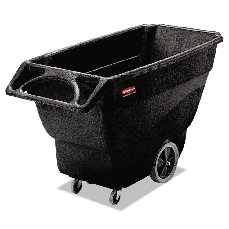 Rubbermaid Commercial 0.75 cu yd Structural Foam Tilt Truck, 600 lb Capacity, Black (RCP1011BLA)