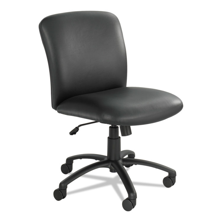 Safco Uber Big/Tall Series Mid Back Chair, Vinyl, Supports Up to 500 lb, 18.5" to 22.5" Seat Height, Black (SAF3491BV)