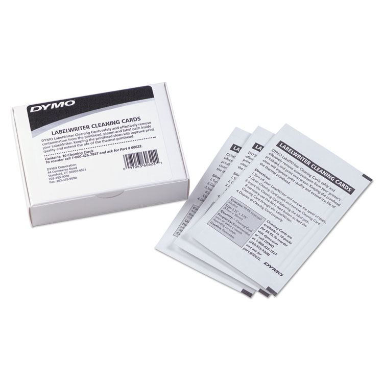 DYMO LabelWriter Cleaning Cards, 10/Box (DYM60622)