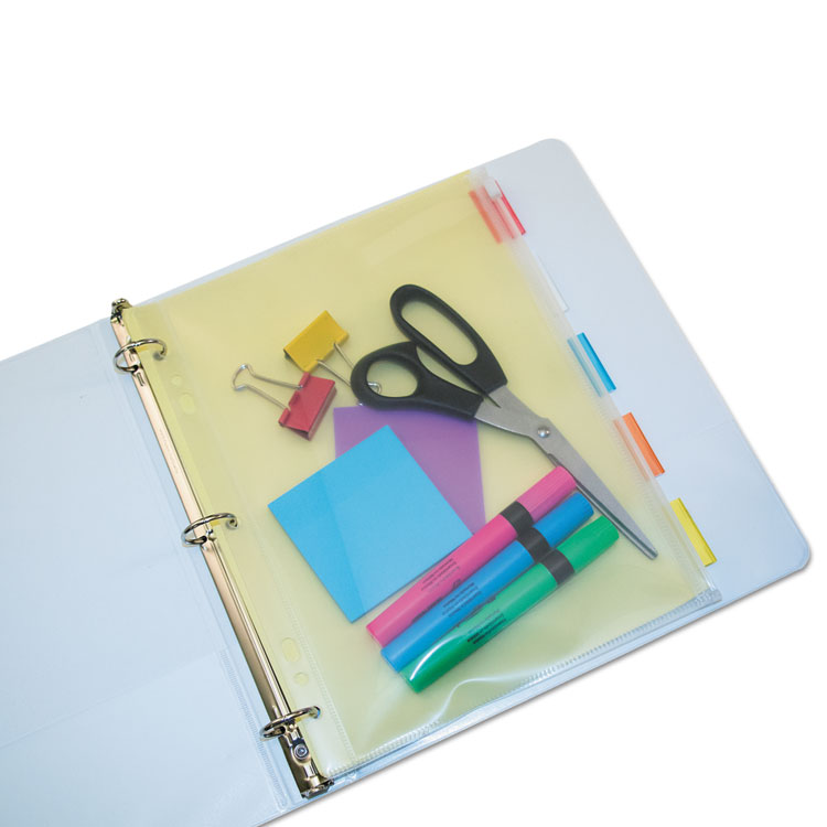 Angler's Zip-All Ring Binder Pocket, 2- to 7-Hole Punched, 8.5" x 11", Clear (AVTANG52)