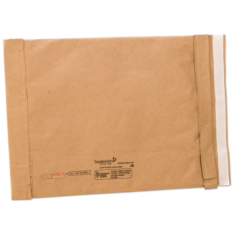 Sealed Air Jiffy Padded Mailer, #5, Paper Padding, Self-Adhesive Closure, 10.5 x 16, Natural Kraft, 25/Carton (SEL65179)