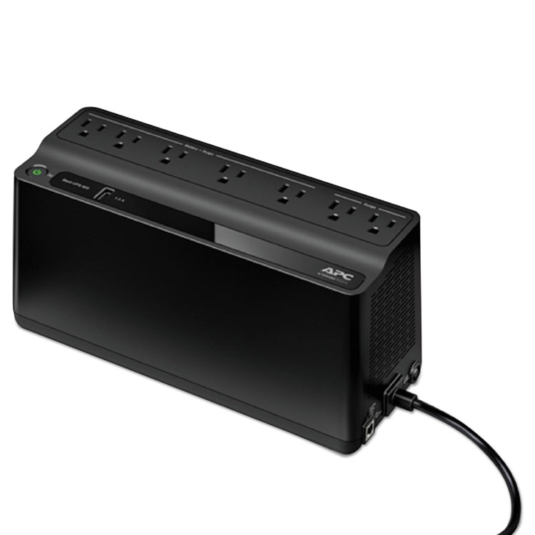 APC Back-UPS 600 VA Battery Backup System, 7 Outlets, 120 VA, 490 J (APWBE600M1)