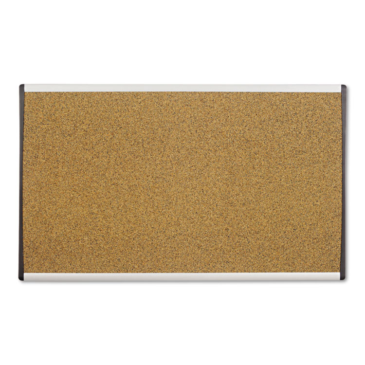 Quartet ARC Frame Cubicle Board, Cork Bulletin, 30" x 18", Tan Surface, Satin Aluminum Frame (QRTARCB3018)