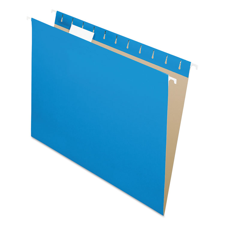 Pendaflex Colored Hanging Folders, Letter Size, 1/5-Cut Tabs, Blue, 25/Box (PFX81603)