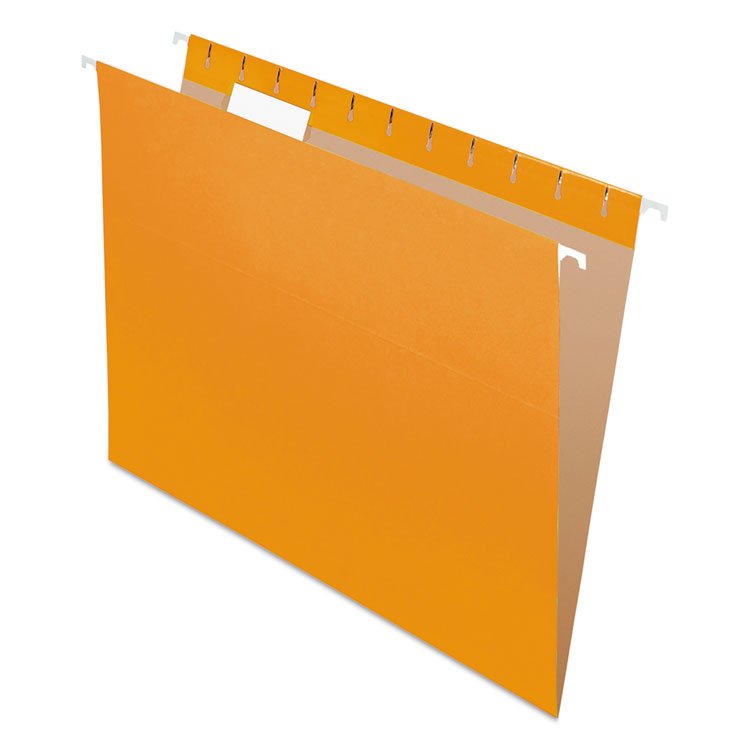 Pendaflex Colored Hanging Folders, Letter Size, 1/5-Cut Tabs, Orange, 25/Box (PFX81607)