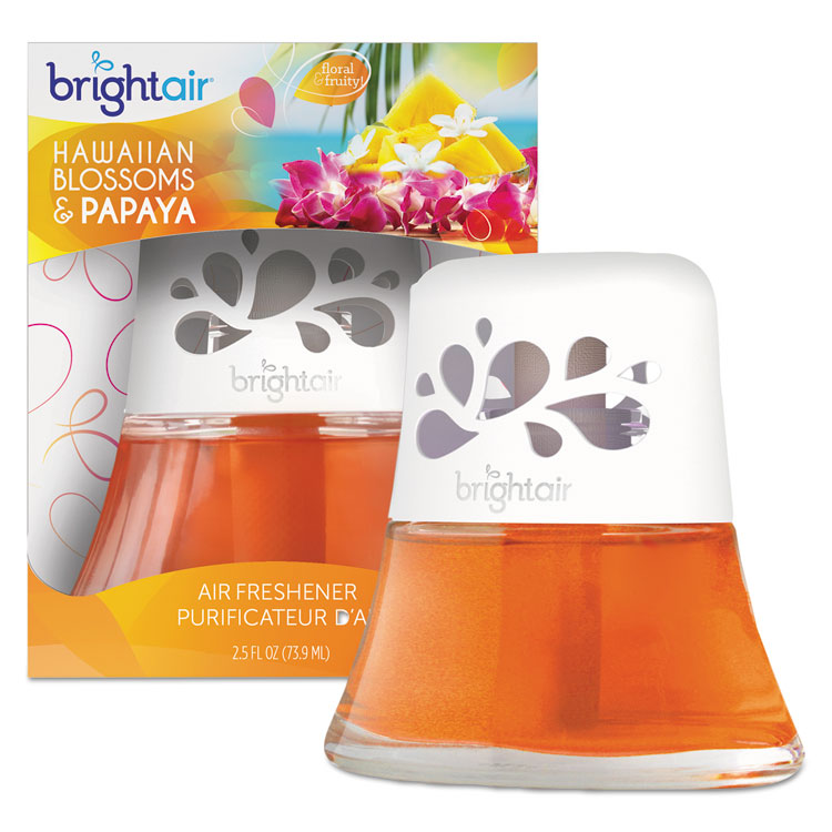 BRIGHT Air Scented Oil Air Freshener, Hawaiian Blossoms and Papaya, Orange, 2.5 oz, 6/Carton (BRI900021CT)