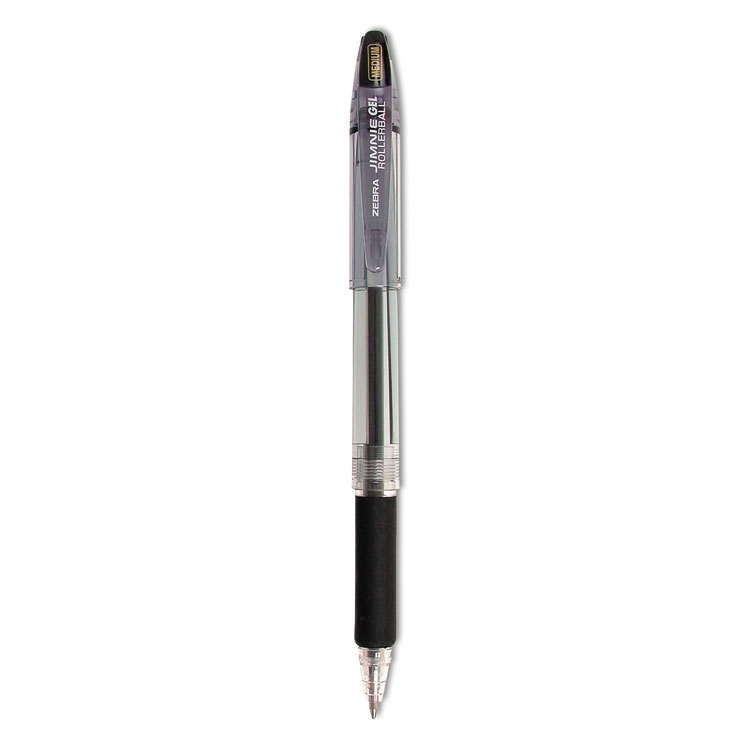 Zebra Jimnie Gel Pen Value Pack, Stick, Medium 0.7 mm, Black Ink, Clear/Black Barrel, 24/Box (ZEB14410)