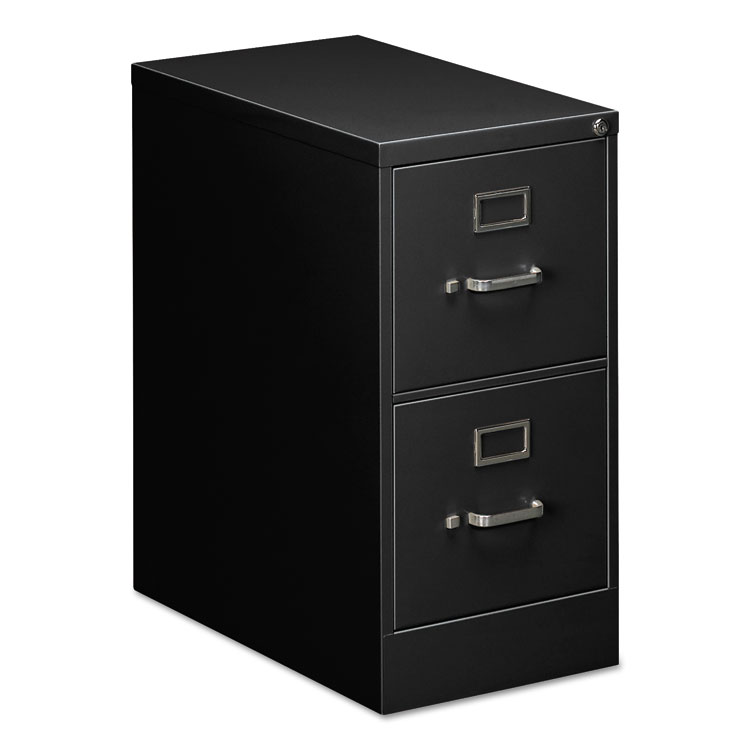 Alera Two-Drawer Economy Vertical File, 2 Letter-Size File Drawers, Black, 15" x 25" x 28.38" (ALEHVF1529BL)