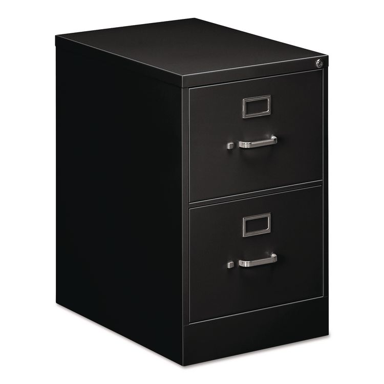 Alera Two-Drawer Economy Vertical File, 2 Legal-Size File Drawers, Black, 18" x 25" x 28.38" (ALEHVF1929BL)