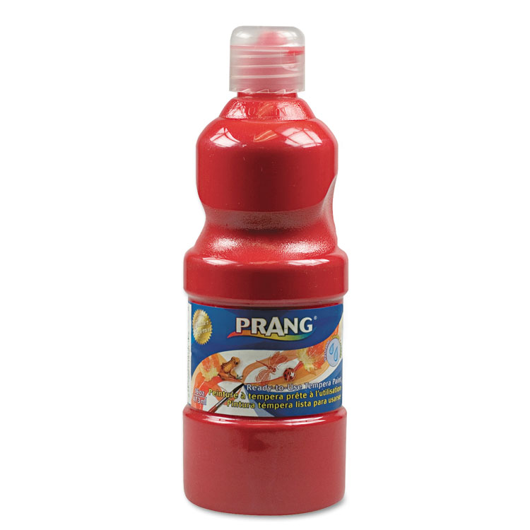 Prang Washable Paint, Red, 16 oz Dispenser-Cap Bottle (DIX10701)