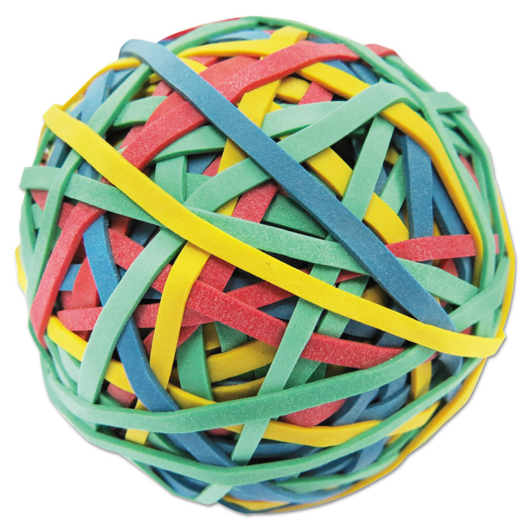 Universal Rubber Band Ball, 3" Diameter, Size 32, Assorted Colors, 260/Pack (UNV00460)