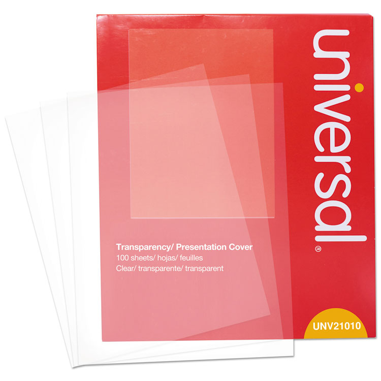 Universal Black and White Laser Printer Transparent Sheets, 8.5 x 11, 100/Pack (UNV21010)