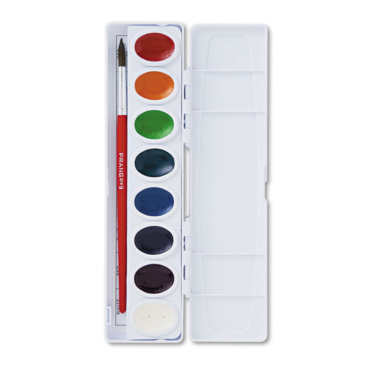 Prang Professional Watercolors, 16 Assorted Colors, Oval Pan Palette Tray (DIX16000)