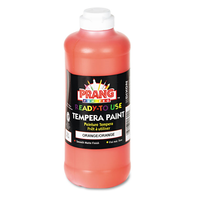 Prang Ready-to-Use Tempera Paint, Orange, 16 oz Dispenser-Cap Bottle (DIX21602)