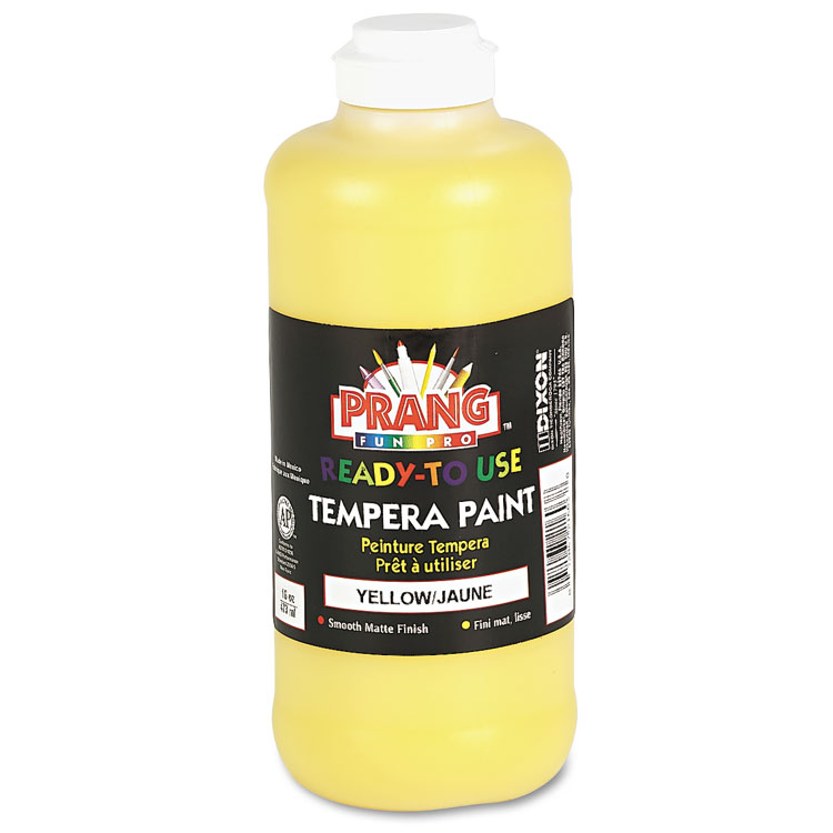 Prang Ready-to-Use Tempera Paint, Yellow, 16 oz Dispenser-Cap Bottle (DIX21603)