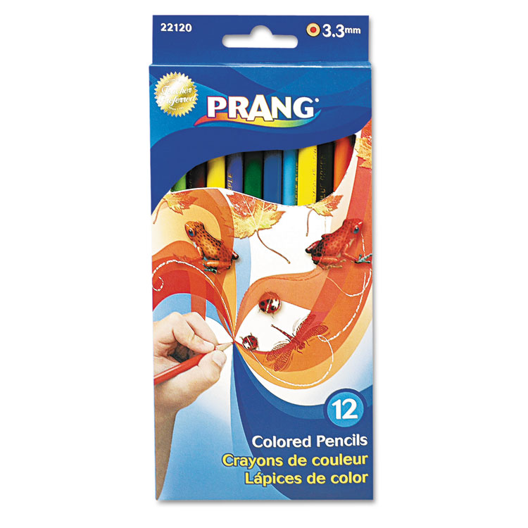 Prang Colored Pencil Sets, 3.3 mm, 2B, Assorted Lead and Barrel Colors, Dozen (DIX22120)