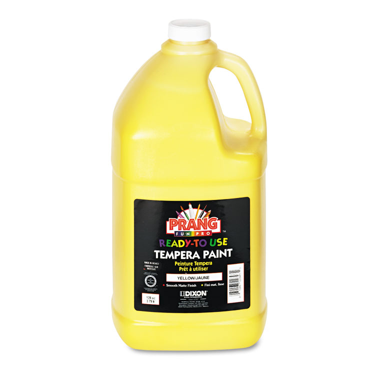 Prang Ready-to-Use Tempera Paint, Yellow, 1 gal Bottle (DIX22803)