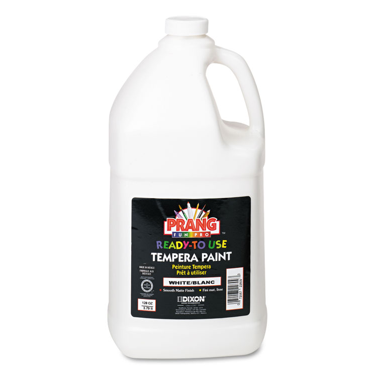Prang Ready-to-Use Tempera Paint, White, 1 gal Bottle (DIX22809)
