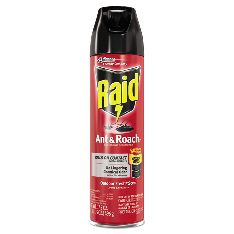 Raid Ant and Roach Killer, 17.5 oz Aerosol Spray, Outdoor Fresh (SJN366000EA)