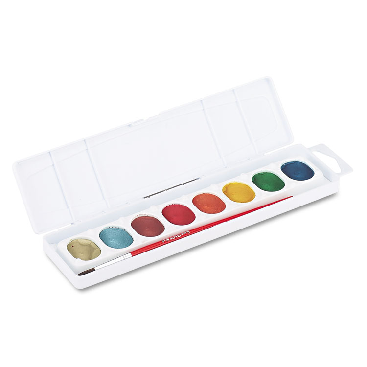 Prang Metallic Washable Watercolors, 8 Assorted Metallic Colors, Palette Tray (DIX80516)