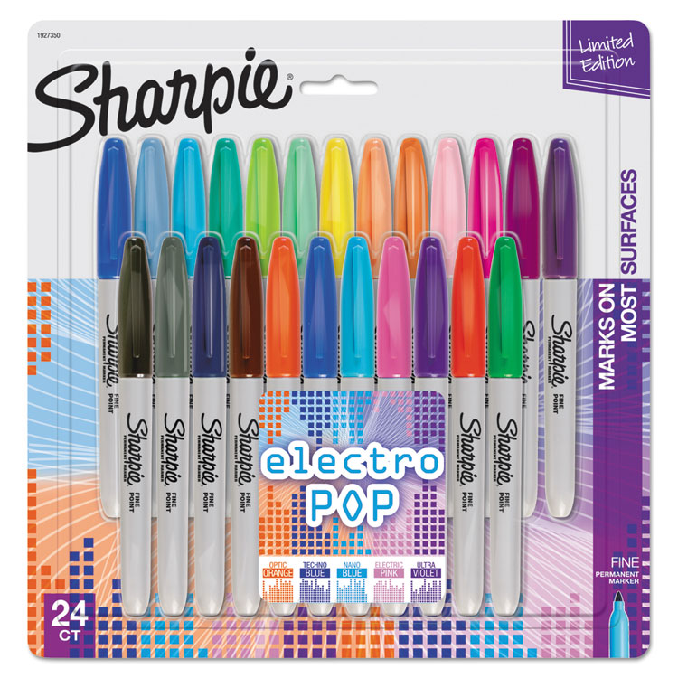 Sharpie Fine Tip Permanent Marker, Fine Bullet Tip, Assorted Colors, 24/Pack (SAN1927350)