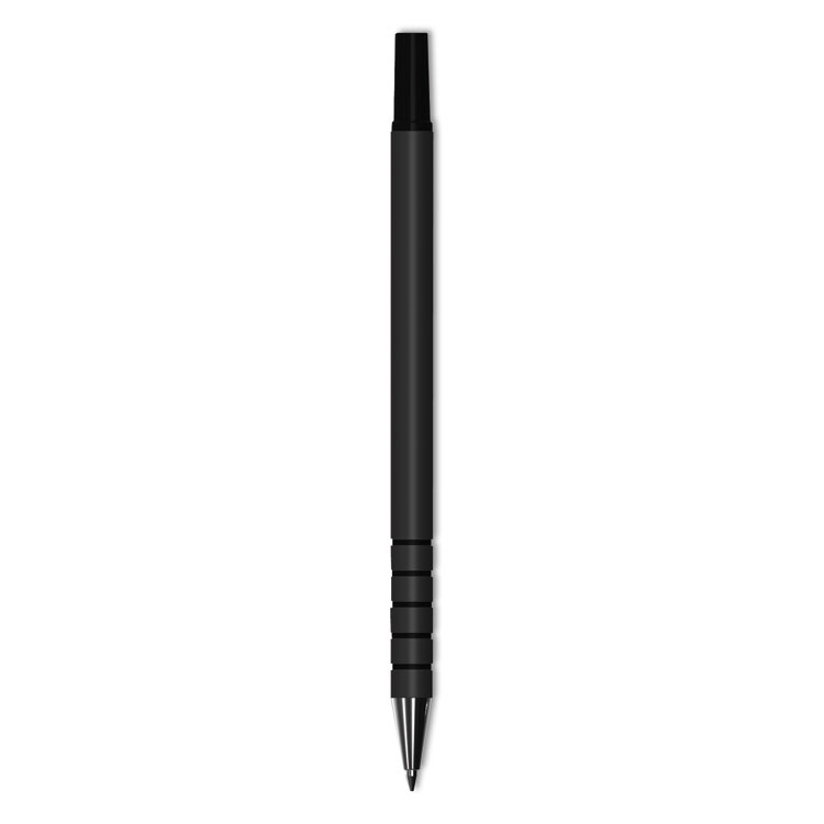 Universal Replacement Ballpoint Counter Pen, Medium 1 mm, Black Ink, Black Barrel, 6/Pack (UNV15626)