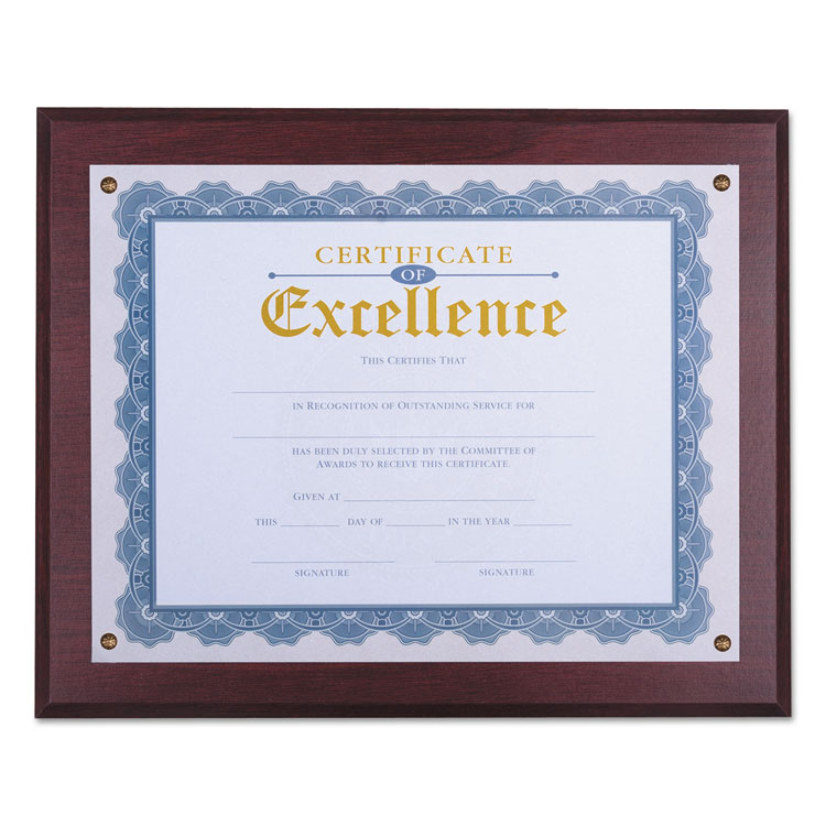 Universal Award Plaque for 11" x 8.5" Award Certificates, 13.3" x 11", Mahogany (UNV76825)