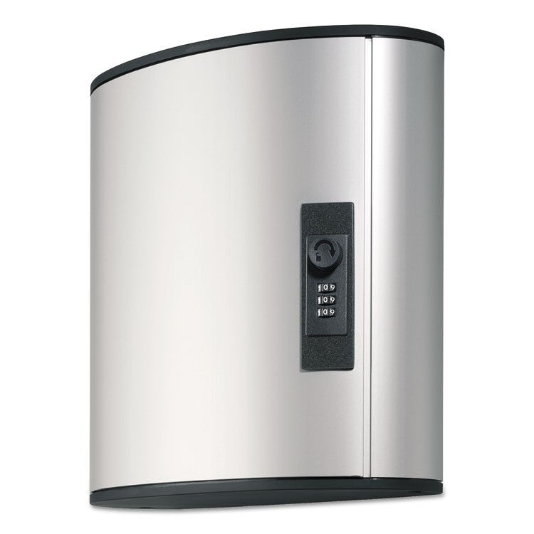 Durable Locking Key Cabinet, 36-Key, Brushed Aluminum, Silver, 11.75 x 4.63 x 11 (DBL196623)