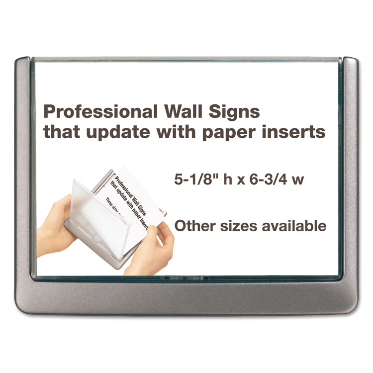 Durable Click Sign Holder For Interior Walls, 6.75 x 0.63 x 5.13, Gray (DBL497737)