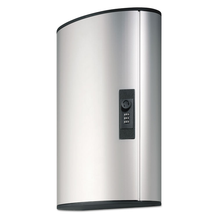 Durable Locking Key Cabinet, 72-Key, Brushed Aluminum, Silver, 11.75 x 4.63 x 15.75 (DBL196723)