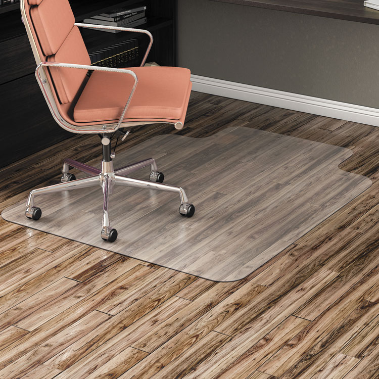 Alera All Day Use Non-Studded Chair Mat for Hard Floors, 45 x 53, Wide Lipped, Clear (ALEMAT4553HFL)