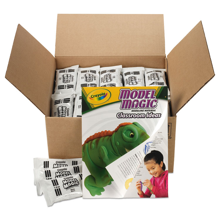 Crayola Model Magic Modeling Compound,1 oz Packs, 75 Packs, White, 6 lbs 13 oz (CYO236001)