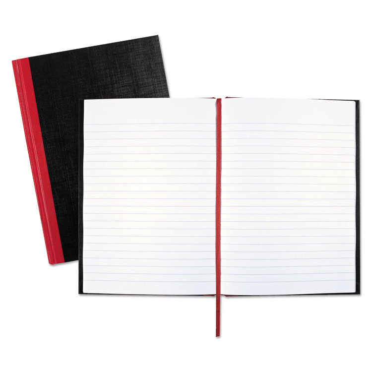 Black n' Red Hardcover Casebound Notebooks, SCRIBZEE Compatible, 1-Subject, Wide/Legal Rule, Black/Red Cover, (96) 8.25 x 5.63 Sheets (JDKE66857)