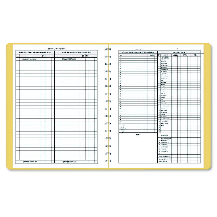 Dome Simplified Monthly Bookkeeping Record, 4 Column Format, Tan Cover, 11 x 8.5 Sheets, 128 Sheets/Book (DOM612)