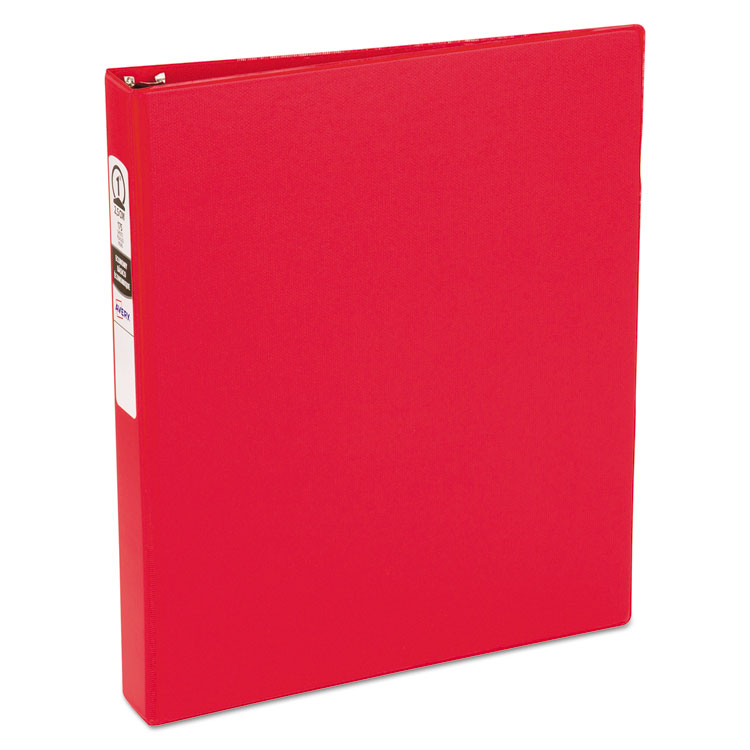 Avery Economy Non-View Binder with Round Rings, 3 Rings, 1" Capacity, 11 x 8.5, Red, (3310) (AVE03310)
