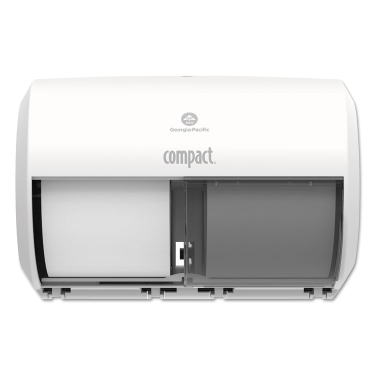 Georgia Pacific Professional Compact Coreless Side-by-Side Double Roll Tissue Dispenser, 11.31 x 7.69 x 8, White (GPC56797A)