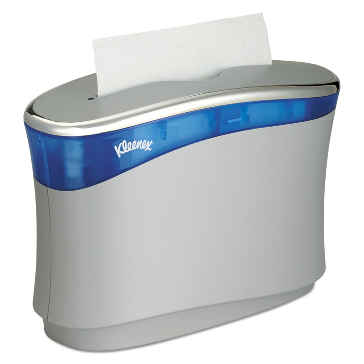 Kleenex Reveal Countertop Folded Towel Dispenser, 13.3 x 5.2 x 9, Soft Gray/Translucent Blue (KCC51904)