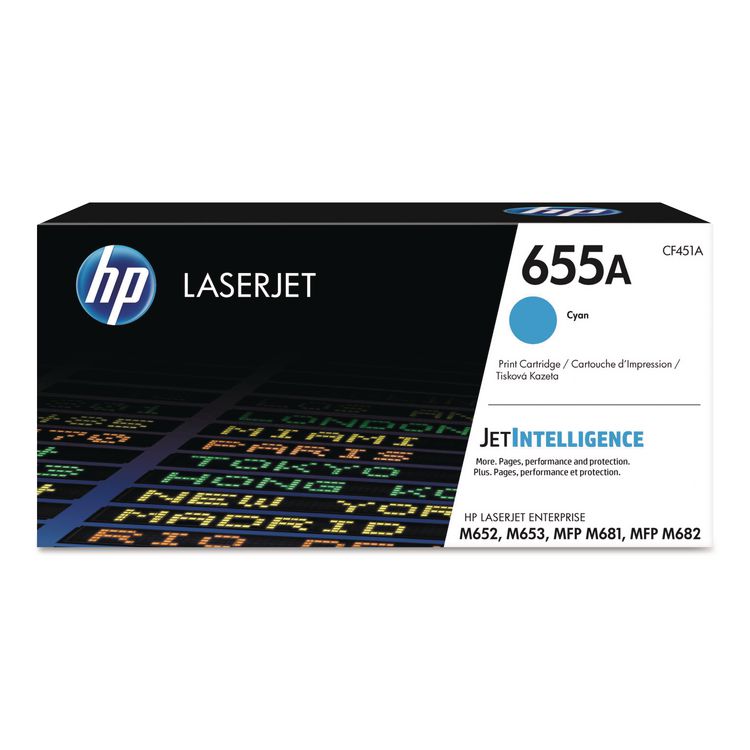 HP HP 655A, (CF451A) Cyan Original LaserJet Toner Cartridge (HEWCF451A)