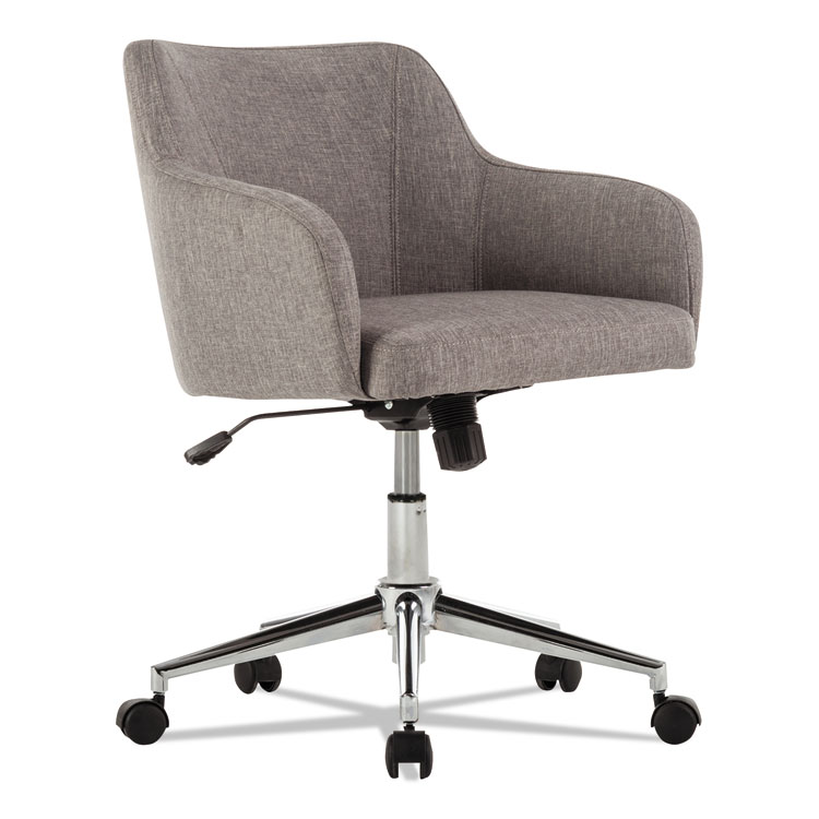 Alera Alera Captain Series Mid-Back Chair, Supports Up to 275 lb, 17.5" to 20.5" Seat Height, Gray Tweed Seat/Back, Chrome Base (ALECS4251)