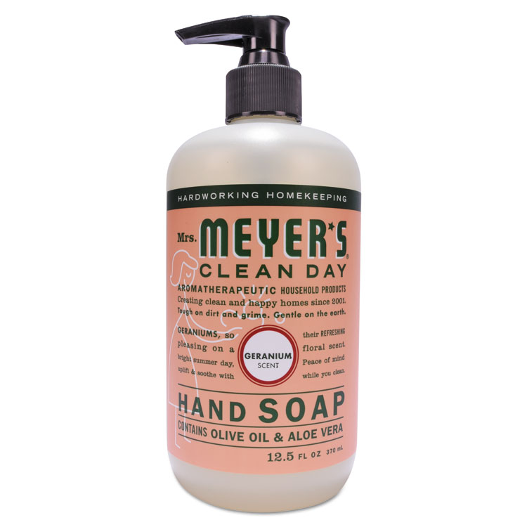 Mrs. Meyer's Clean Day Liquid Hand Soap, Geranium Scent, 12.5 oz, 6/Carton (SJN651332)