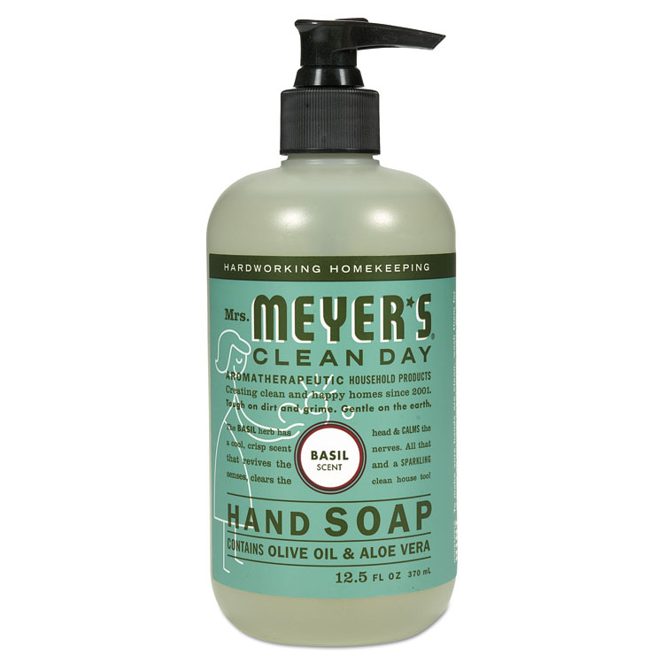 Mrs. Meyer's Clean Day Liquid Hand Soap, Basil Scent, 12.5 oz, 6/Carton (SJN651344)