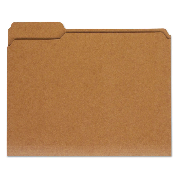 Universal Reinforced Kraft Top Tab File Folders, 1/3-Cut Tabs: Assorted, Letter Size, 0.75" Expansion, Brown, 100/Box (UNV16133)