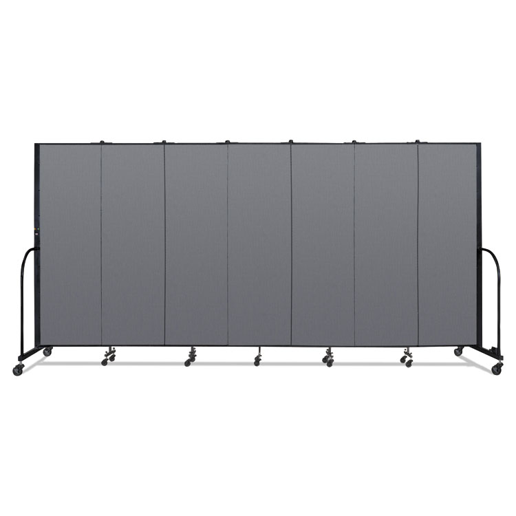 SCREENFLEX PORTABLE PARTITIONS Portable Room Divider, 13 ft 1" x 0.75" x 6 ft, Vinyl/Fiberglass/Steel, Gray (SCXCFSL607DG)