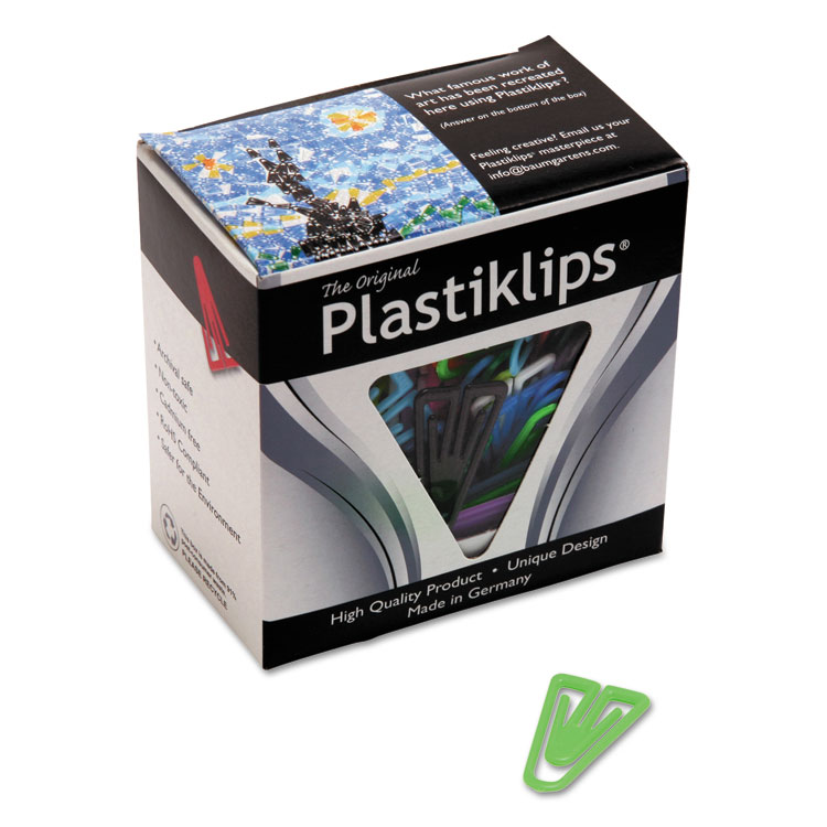 Baumgartens Plastiklips Paper Clips, Large, Smooth, Assorted Colors, 200/Box (BAULP0600)